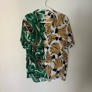 Farm Rio banana and palm print button down